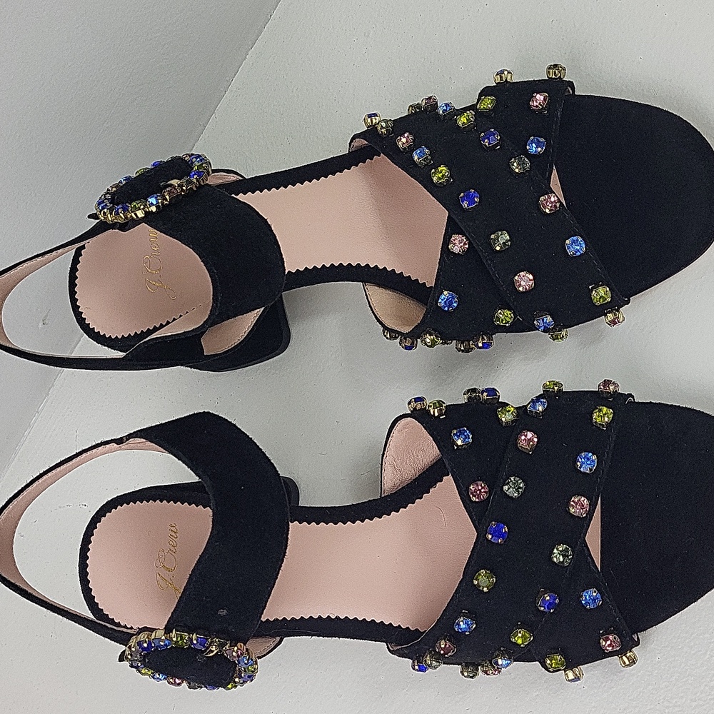 J.Crew Penny Jewel Leather super comfortable Sandals. Size 9 - Picture 4 of 12
